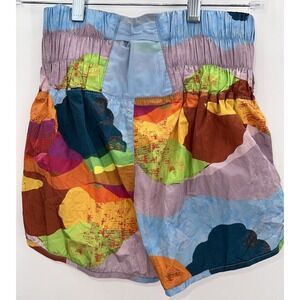 Free People Movement FP The Way Home Shorts Blue Colorful Tie‎ Dye Printed XS